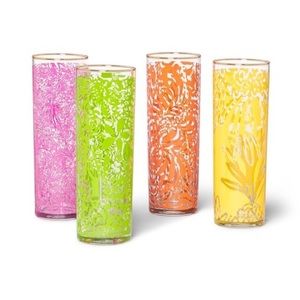 NWT Lilly Pulitzer Target set of 4 glass tumblers
